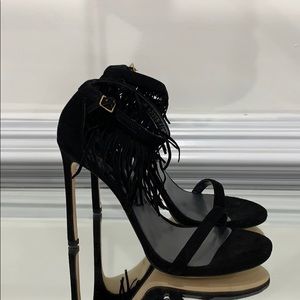 Stuart Weitzman Black Suede Sandals
